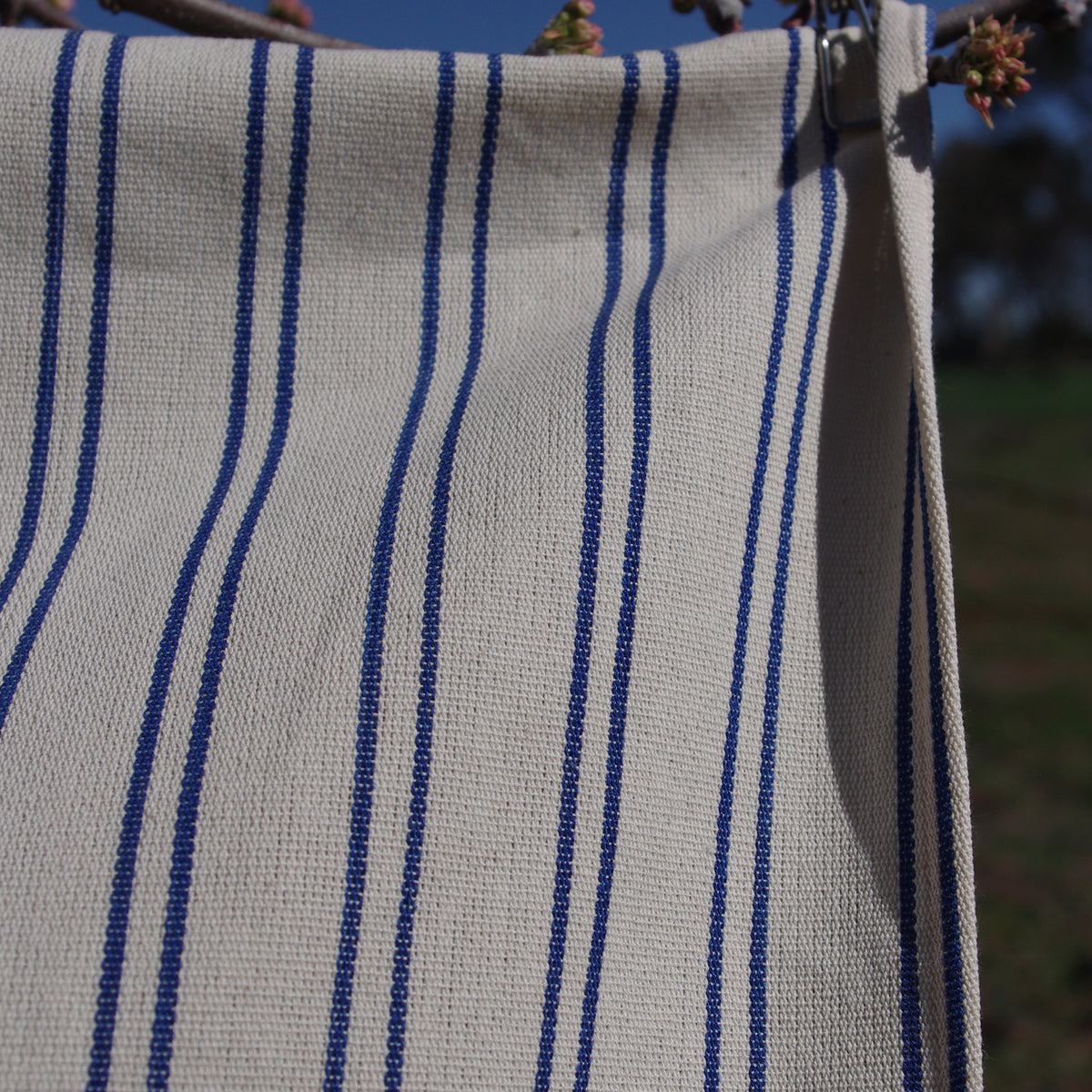 Tea Towel - French Market Stripe (Marine Blue & Ecru)