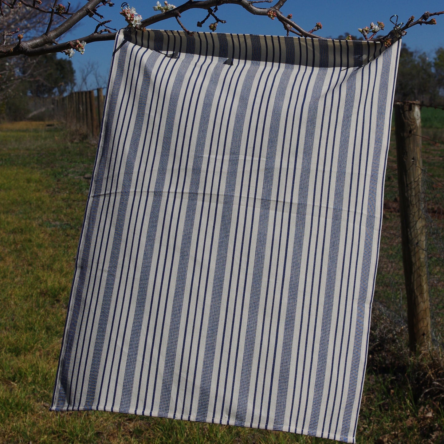 Tea Towel - Regency stripe (Multi-Blue & Ecru)