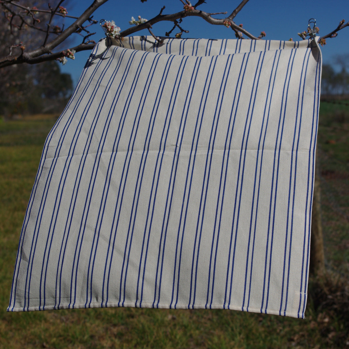 Tea Towel - French Market Stripe (Marine Blue & Ecru)