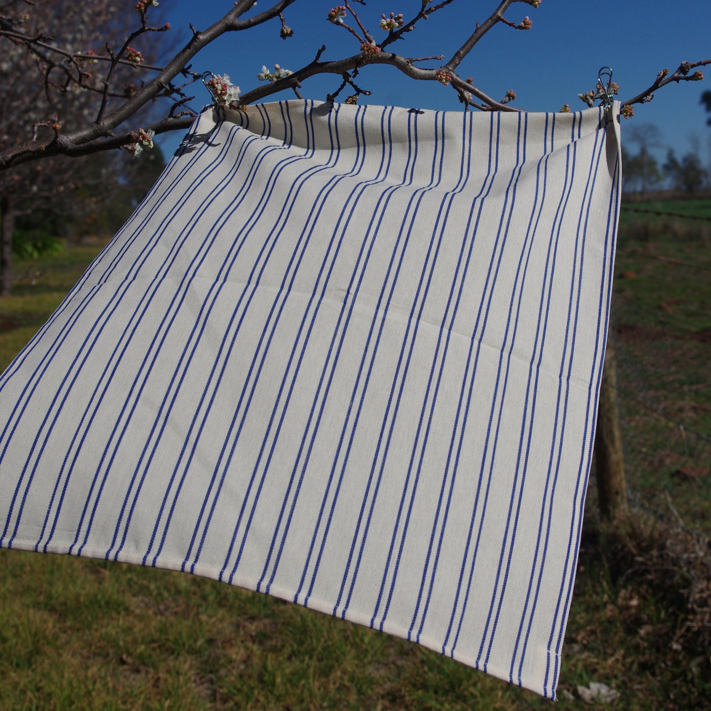 Tea Towel - French Market Stripe (Marine Blue & Ecru)